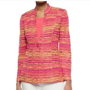 Misook Horizontal Melange one button jacket